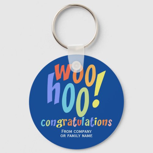Woohoo Congratulations Colorful Text Keychain