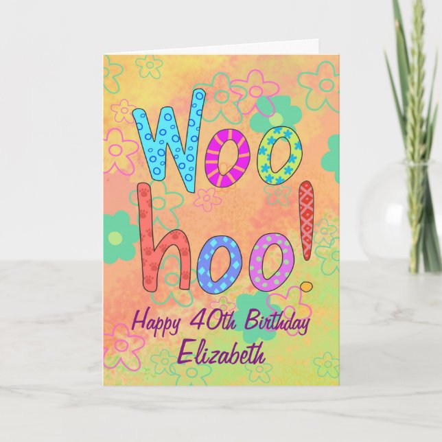WooHoo Name Personalized Happy 60th Birthday Card (Front)