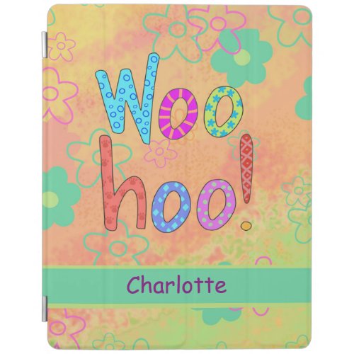 WooHoo Name Personalized Orange Word Text Art iPad Smart Cover