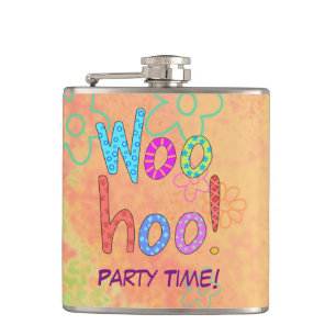 WooHoo Party Time Name Personalized Word Flask