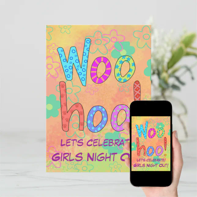 WooHoo Words Girls Night Out Invitation | Zazzle