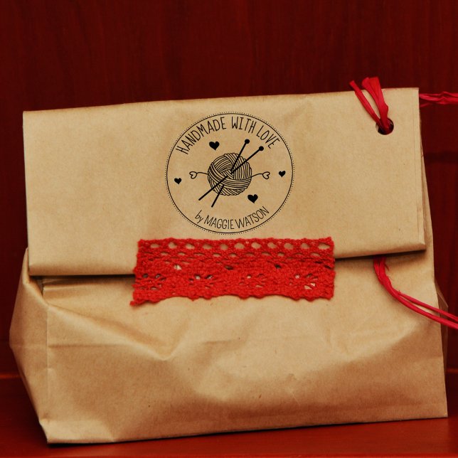Wool Ball Handmade with love,   Rubber Stamp (Creator Uploaded)
