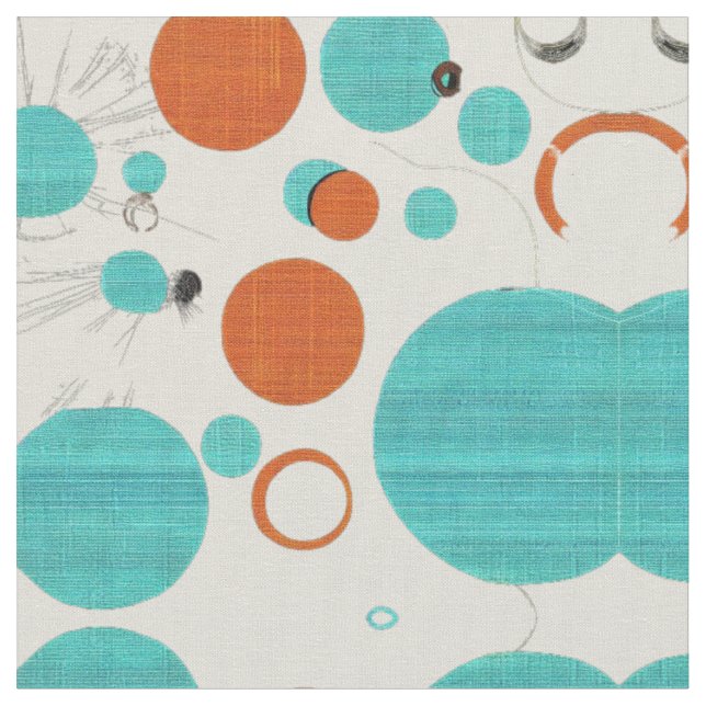 Wool balls Mid Century Modern Fabric (Close Up)