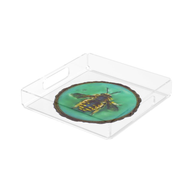 Wool Carder Bee Acrylic Tray (Angled)