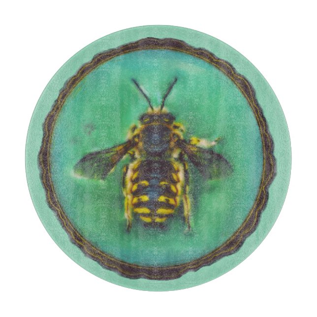 Wool Carder Bee Cutting Board (Front)
