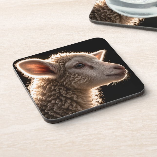 Wool Cloud Portrait Beverage Coaster (Left Side)