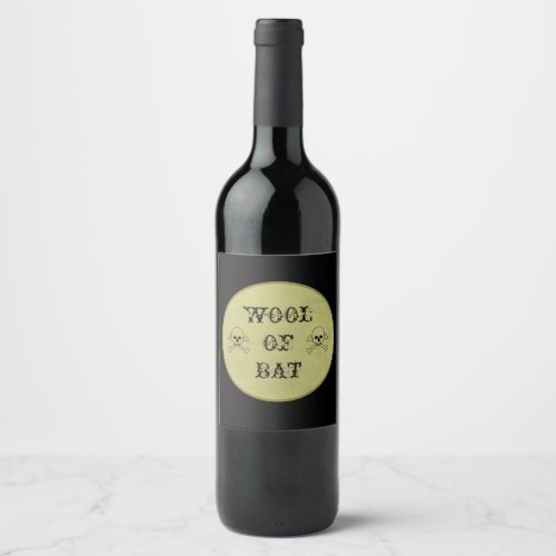 Wool of Bat Halloween Wine Label