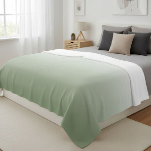 Wool ombre green blanket, Green gradient throw