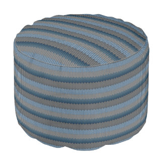 Wool Pouf Ottoman Knitted Print Pillow Footstool