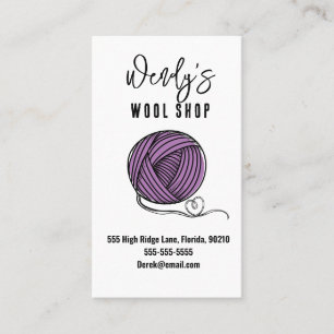 wool shop workshop business card