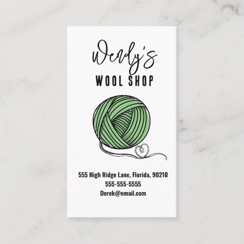 wool shop workshop  business card