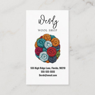 wool shop workshop business card