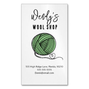 wool shop workshop business card magnet