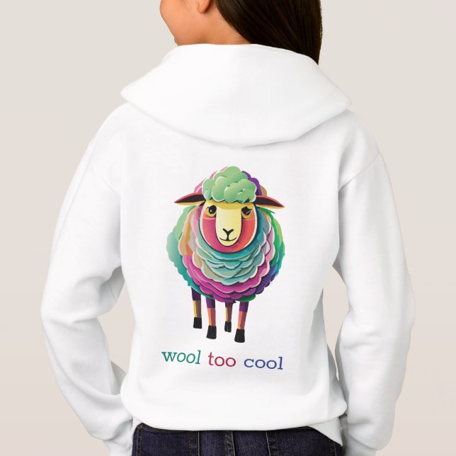 Wool too Cool Sheep Illustration Hoodie (Back)