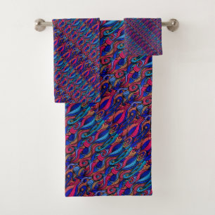 Wool Topped paisley          Bath Towel Set