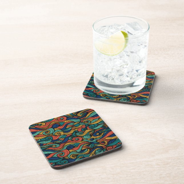 Wool Topped paisley      Beverage Coaster (Right Side)
