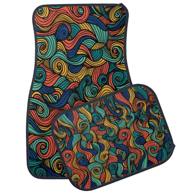 Wool Topped paisley      Car Floor Mat (Set)