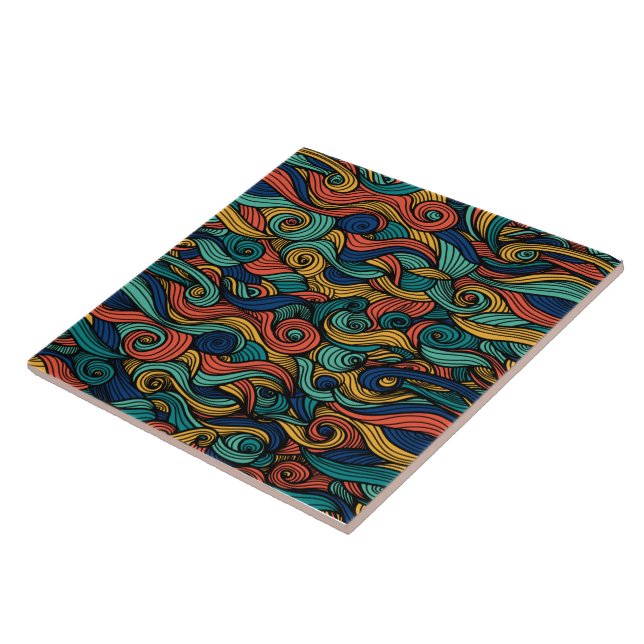 Wool Topped paisley      Ceramic Tile (Side)