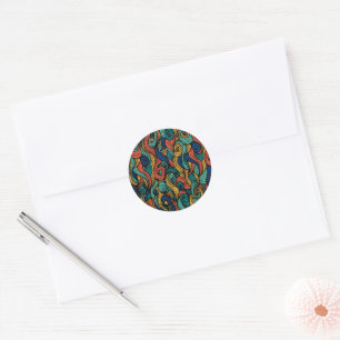 Wool Topped paisley Classic Round Sticker