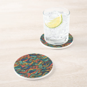 Wool Topped paisley Coaster