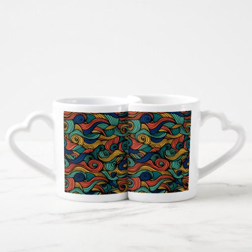 Wool Topped paisley      Coffee Mug Set
