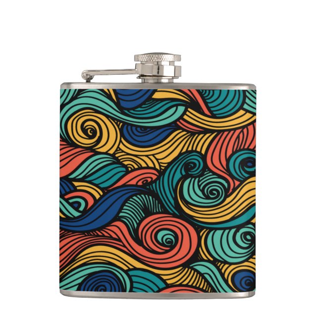 Wool Topped paisley      Flask (Front)