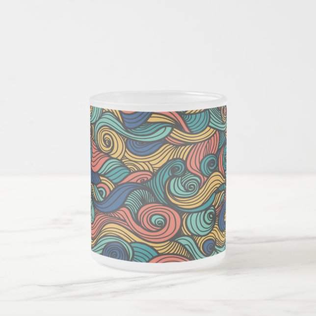 Wool Topped paisley      Frosted Glass Coffee Mug (Center)