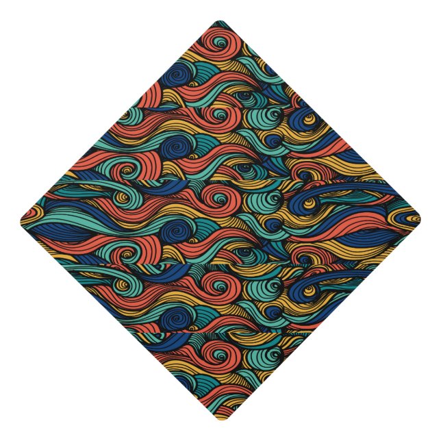 Wool Topped paisley      Graduation Cap Topper (Front)