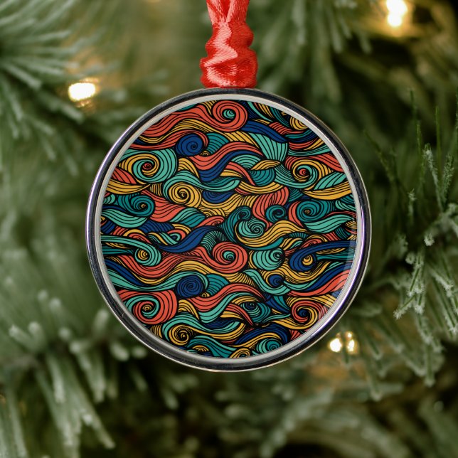 Wool Topped paisley      Metal Ornament (Tree)