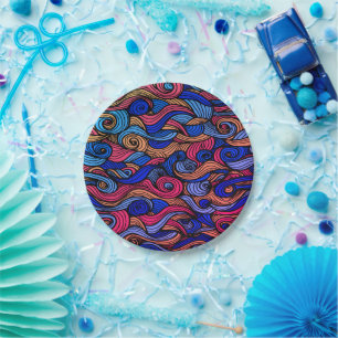 Wool Topped paisley Paper Plates