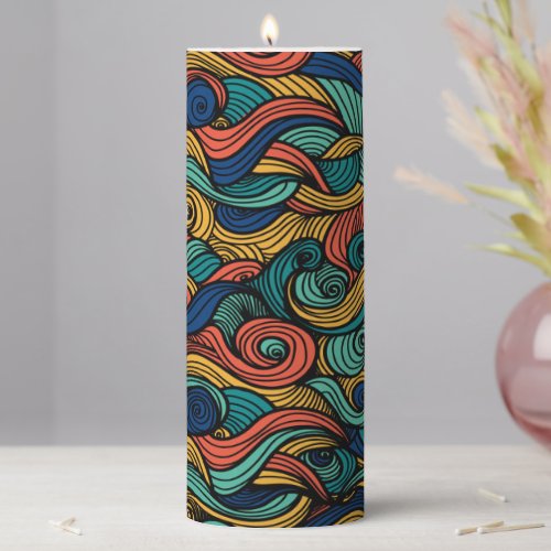 Wool Topped paisley      Pillar Candle