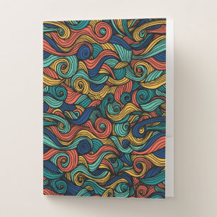 Wool Topped paisley Pocket Folder
