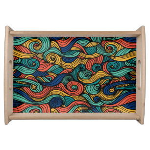 Wool Topped paisley Serving Tray