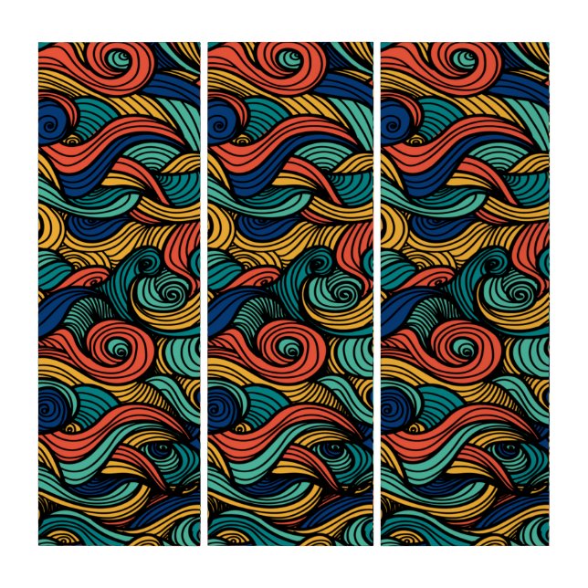 Wool Topped paisley      Triptych (Front)
