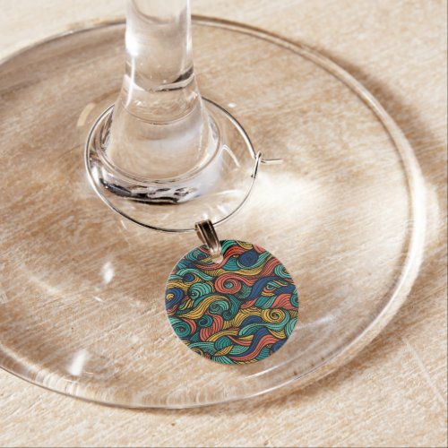 Wool Topped paisley      Wine Charm