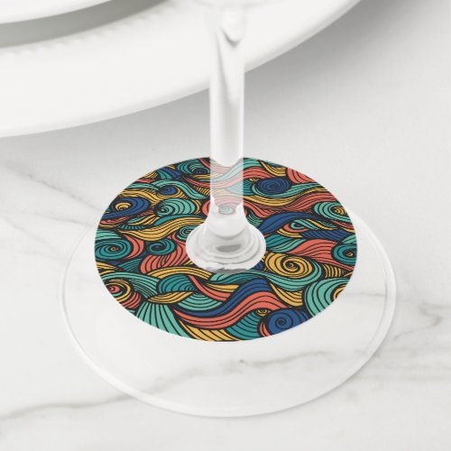 Wool Topped paisley      Wine Glass Tag