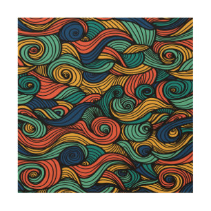 Wool Topped paisley Wood Wall Art