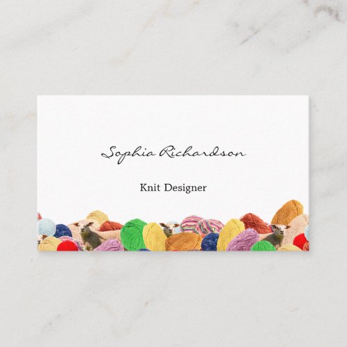 Wool yarn knitting crochet sheep personalizable  business card