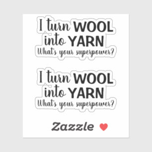 Wool Yarn Superpower Funny Spinning Sticker