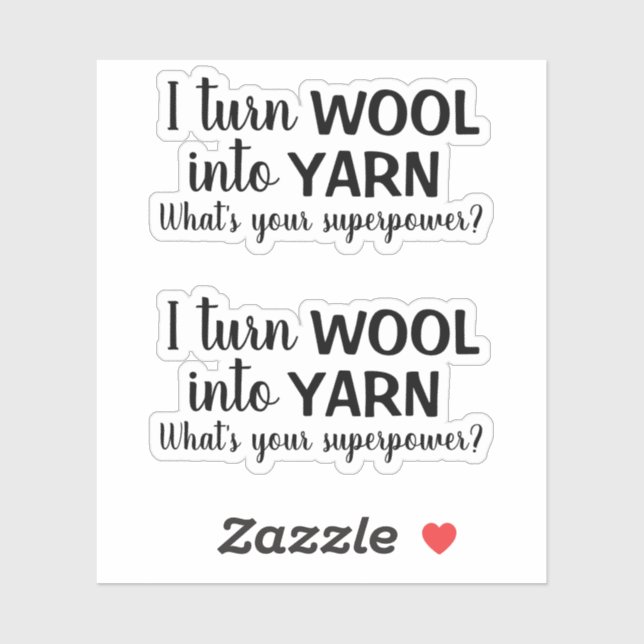 Wool Yarn Superpower Funny Spinning Sticker (Sheet)