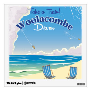Woolacombe Devon beach travel poster Wall Decal