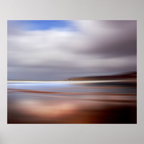 Woolacombe Devon Sunset Ocean Beachscape England Poster