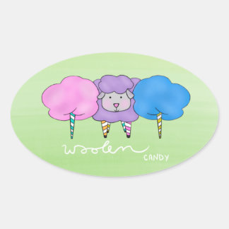 Woolen Candy Oval Sticker