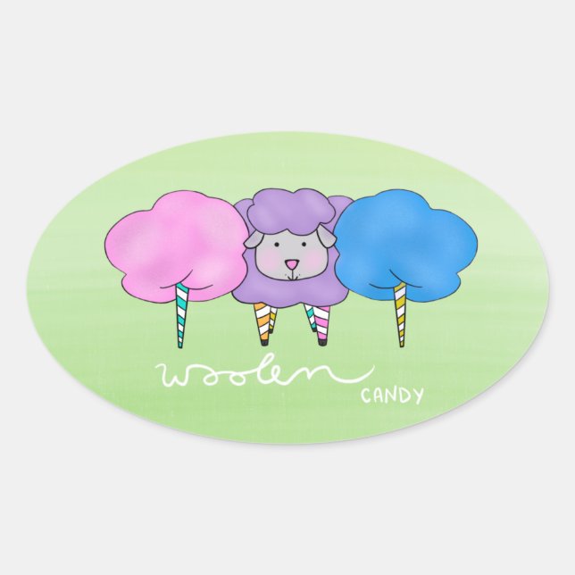 Woolen Candy Oval Sticker (Front)