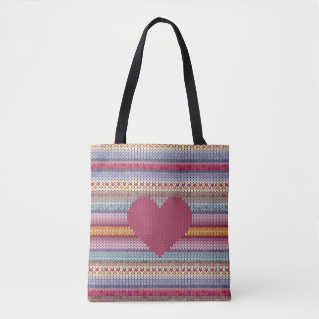 Woolen Heart Tote Bag (Front)