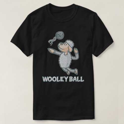 Wooley Ball Sheep Playing Volleyball Wool Lamb T_Shirt