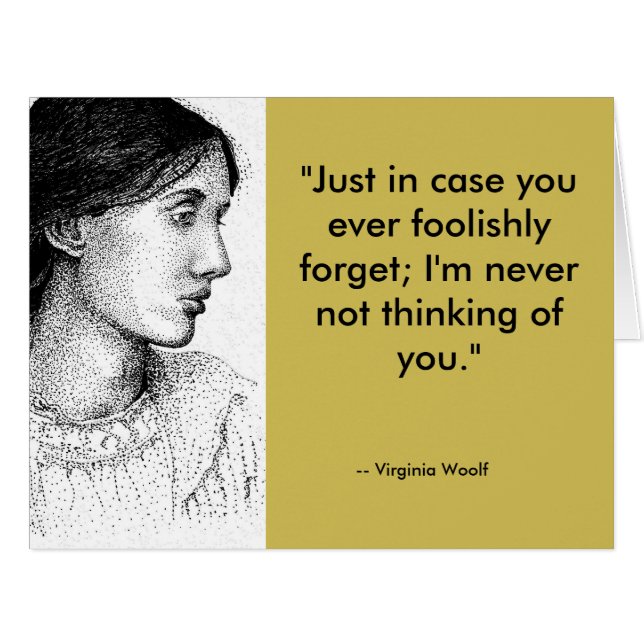 Woolf Love Quote Valentine Card with more history (Front Horizontal)