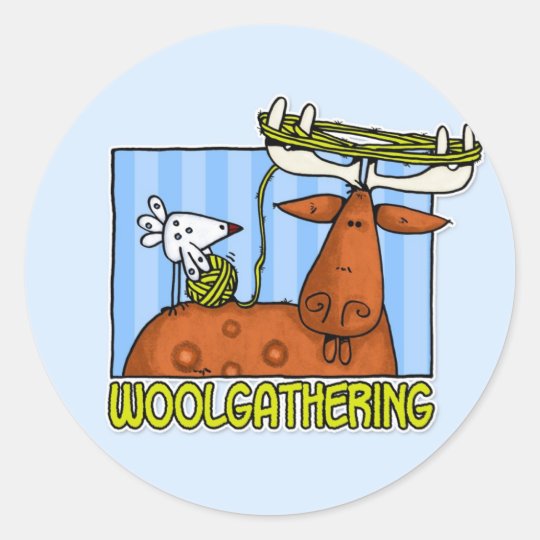 woolgathering classic round sticker