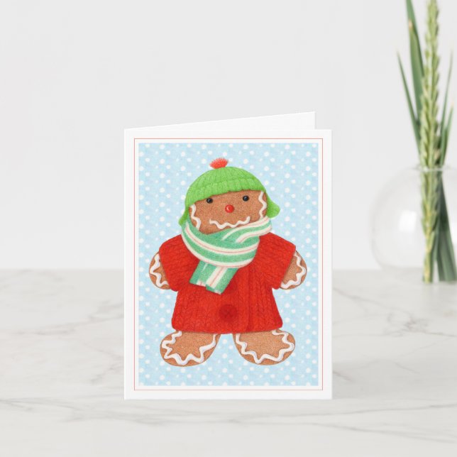 WOOLIE GINGERBREAD Christmas Note Card (Front)