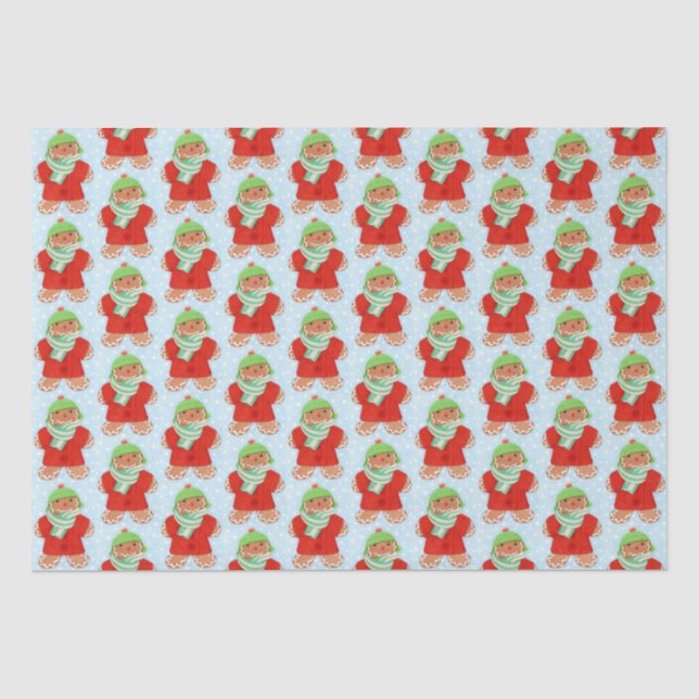 WOOLIE GINGERBREAD Tissue Paper + Snow (Front)